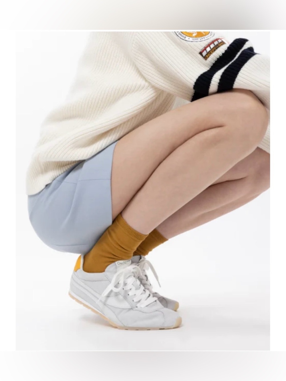 ANTHROPOLOGIE X ONCEPT ESSEX NWOT IN ICE CLASSIC BALLET FLAT SNEAKERS SIZE 7.5 - Picture 4 of 12
